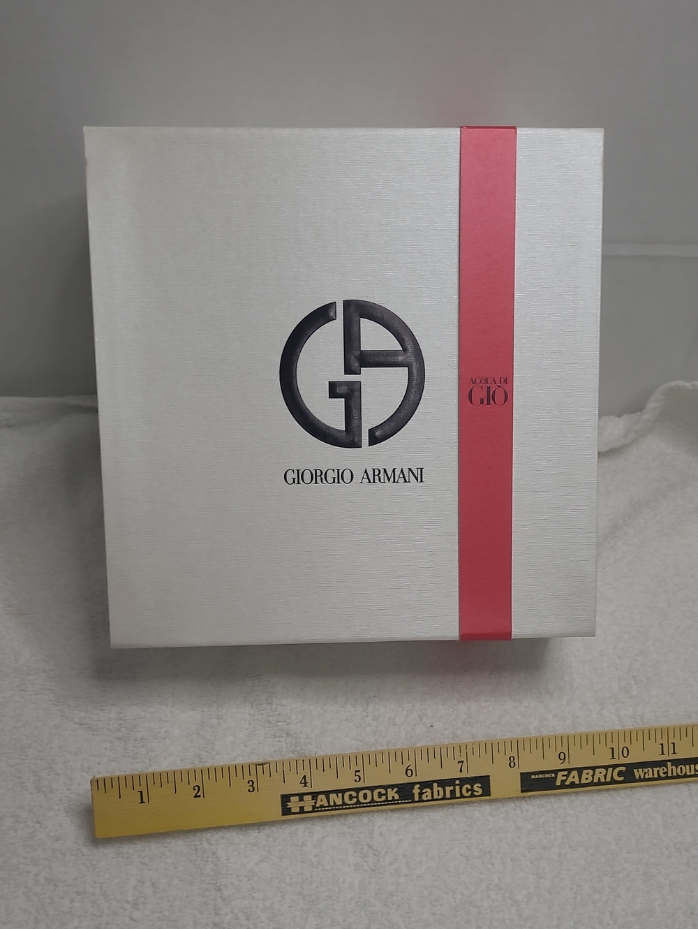 Giorgio Armani White Box with Pink Stripe and Logo